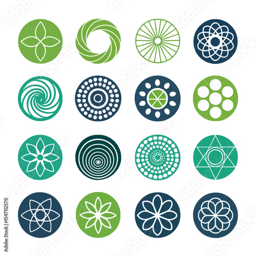 Geometric Pattern Collection: A visually stunning and diverse assortment of modern circular patterns.