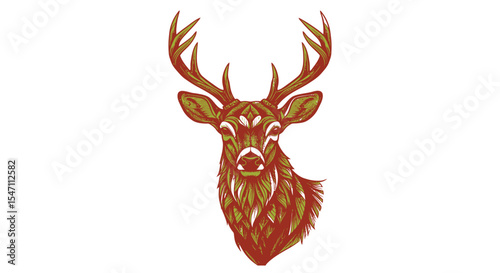 A high-resolution, vector-style logo of a deer head designed with minimalist, clean lines and symmetrical antlers.