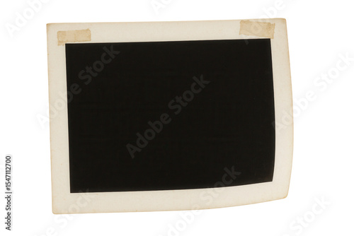 Retro photo frame with tape isolated PNG with Transparent Background
