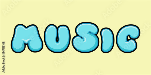 typography MUSIC word art illustration,  text effect style, eps file format