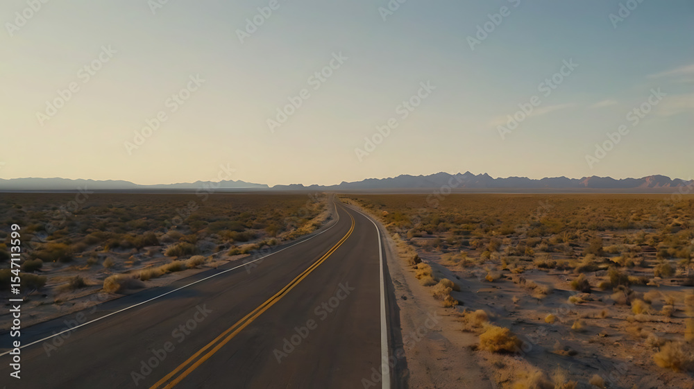 Fototapeta premium Desert Highway at Sunset