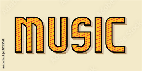 typography MUSIC word art illustration,  text effect style, eps file format