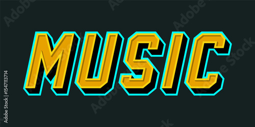 typography MUSIC word art illustration,  text effect style, eps file format