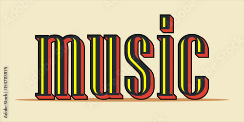 typography MUSIC word art illustration,  text effect style, eps file format