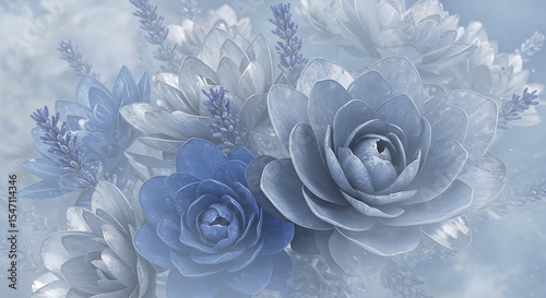 Blue Flower and Lavender Arrangement
