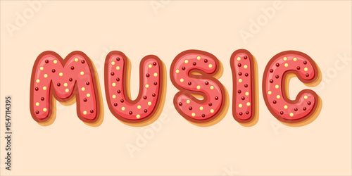 typography MUSIC word art illustration,  text effect style, eps file format
