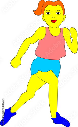 little girl running
