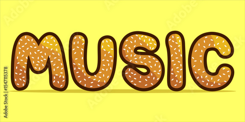 typography MUSIC word art illustration,  text effect style, eps file format