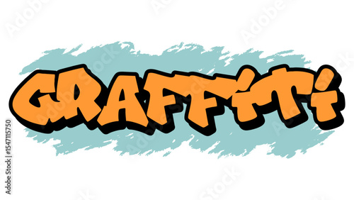 Graffiti vector “Graffiti” in freestyle urban tag style with bold street lettering. Perfect for street art themes, hip hop culture, youth design, and digital tagging visuals.