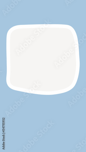 Baby blue organic square frame editable vector