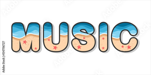 typography MUSIC word art illustration,  text effect style, eps file format