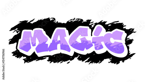 Graffiti vector “Magic” in freestyle tag style with bold and mystical urban look. Great for fantasy street art, youth culture, dream designs, and creative digital content.