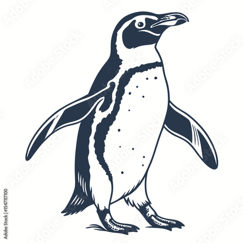 Penguin Silhouette – Black Vector Isolated Bird Illustration