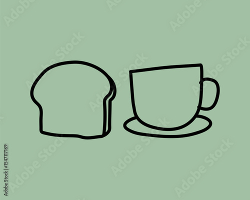 Breakfast cafe bakery graphic element vector