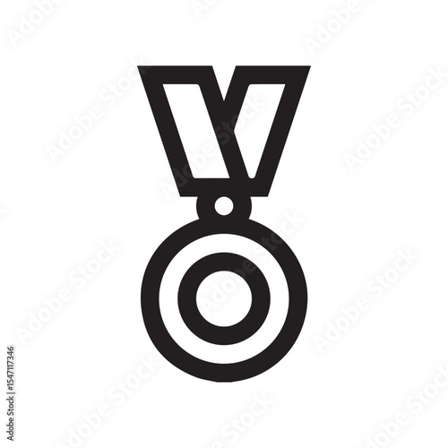 Medal outline icon on whitebackground