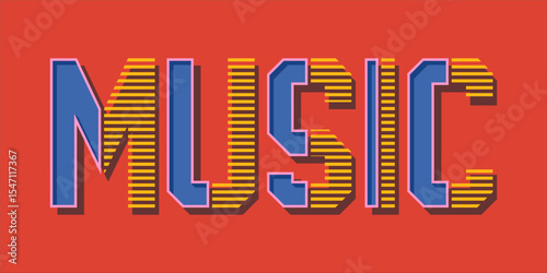 typography MUSIC word art illustration,  text effect style, eps file format