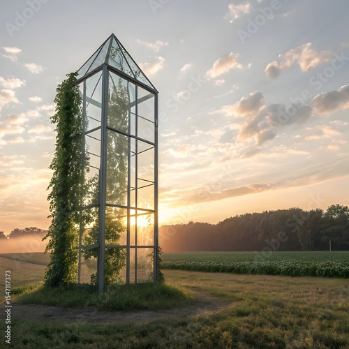Glass Tower Sprouting Ivy Dreams