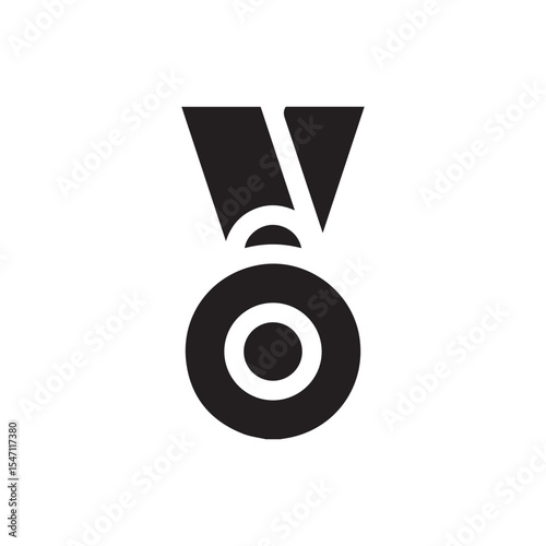 Medal Silhouette icon on whitebackground