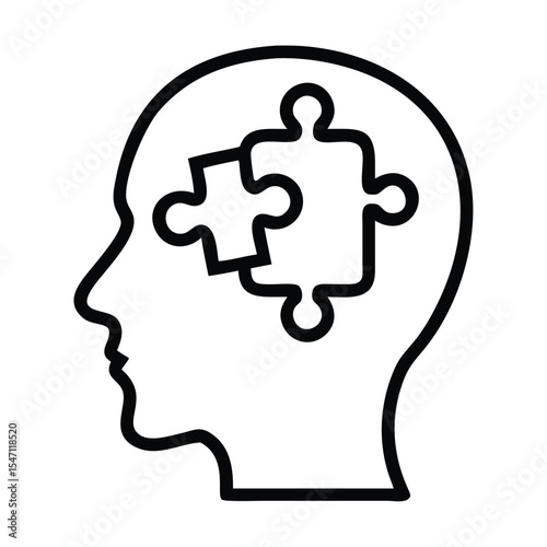 human head with puzzle