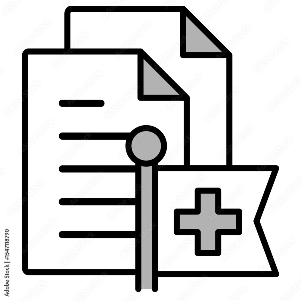 Fototapeta premium イラストアイコン素材:医療ファイル