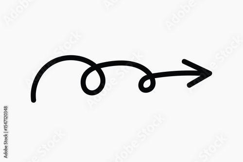 Curved arrow with loop illustration vector