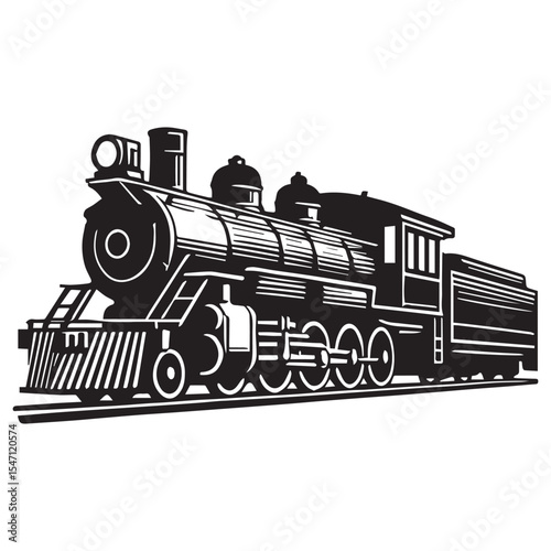 Steam Engine Train Clipart for Retro Transportation Design Projects

