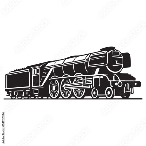 Old Train Engine Clipart Perfect for Railway and Steam Art Prints

