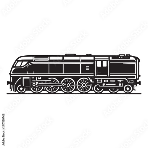 Old Steam Engine Railroad Clipart for Printable Train Art Projects


