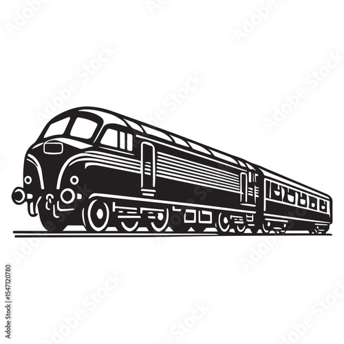 Retro Train Engine Illustration for High Quality Sublimation Designs


