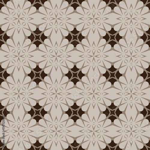 Abstract Geometric Design with Symmetrical Floral Elements