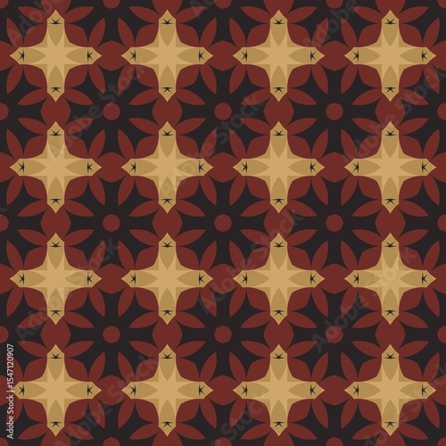 Abstract Decorative Geometric Star and Floral Shapes