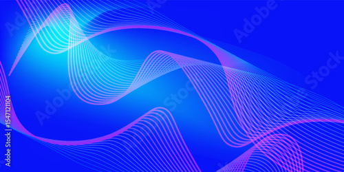 Blended lines with blue and cyan gradient mesh background nice for wallpaper or banner
