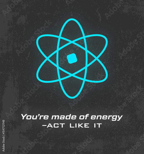 Atomic energy mindset motivational illustration
