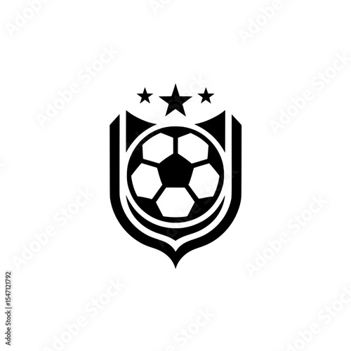 Soccer Shield Logo with Stars