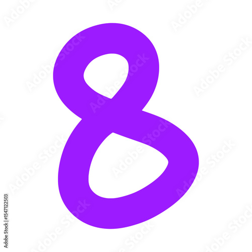 Hand-drawn purple number eight icon