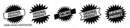 Original product badge set isolated on white background