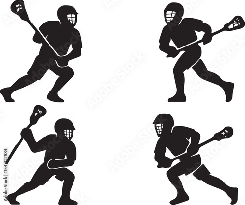 Lacrosse Vector Illustration | Fast-Paced Team Sport, Stick and Ball Game Concept