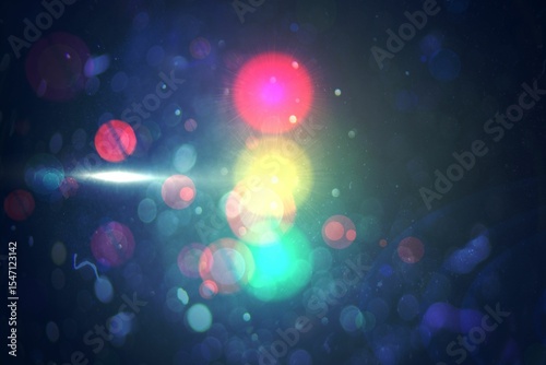 Abstract traffic lights on dark background