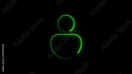 Abstract green neon light number nine on black background
