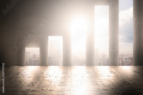 Cityscape background in graph shape