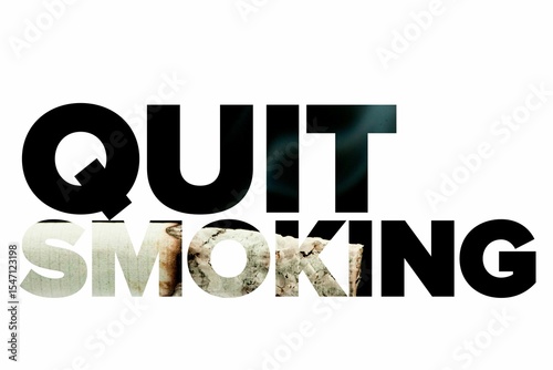 Quit smoking message on a white background