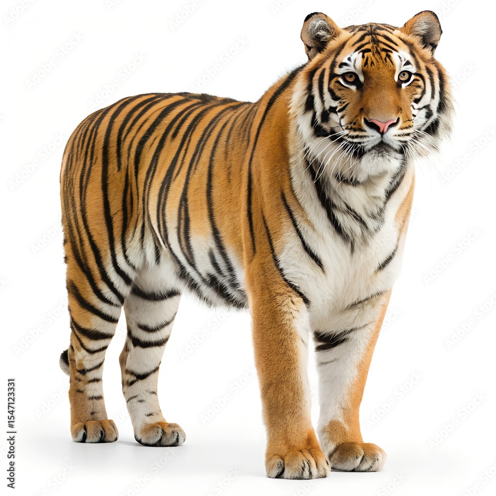Naklejka premium tiger isolated on white background