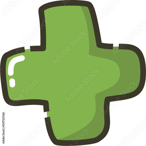 Plus symbol cartoon