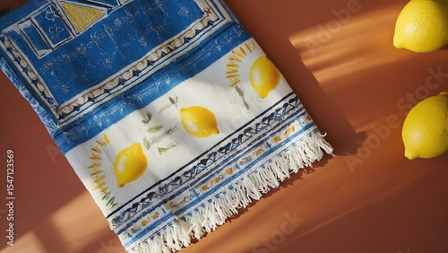 Mediterranean tapestry with lemons