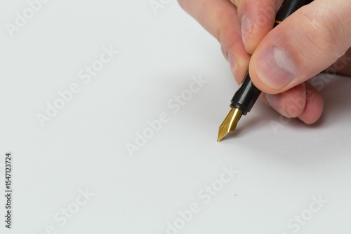 Hand writing with fountain pen