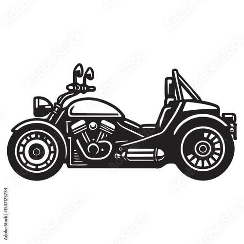 Trike and Race Bike Silhouettes for High Quality Sublimation

