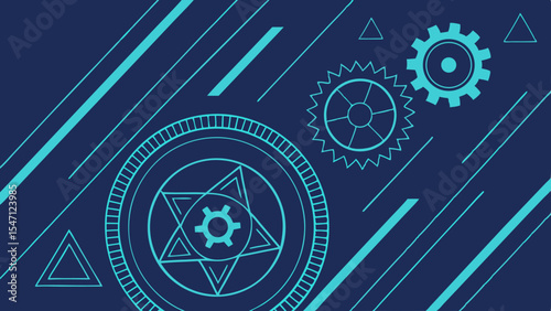 Abstract seamless vector pattern of cog and gear wheels, symbolizing technology, industry, and clockwork machinery