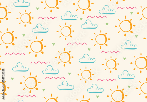 seamless pattern evokes the essence of summer and tropical getaways. 