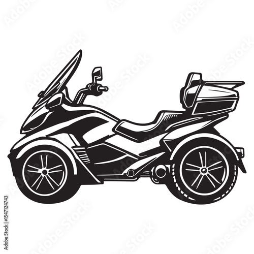 Trike Bike silhouette Clipart, stylist Race Motorcycle illustration, bike lover High Quality Sport Motor Bike design sublimation
