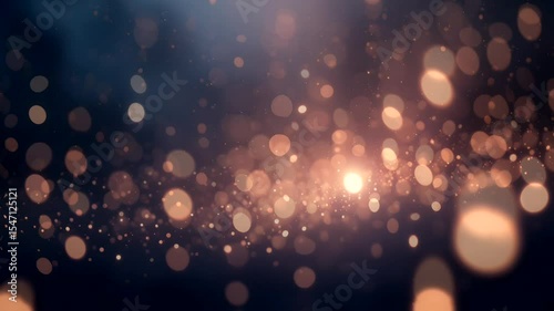 Motion Loop Of Soothing Light Particles Floating in Darkness